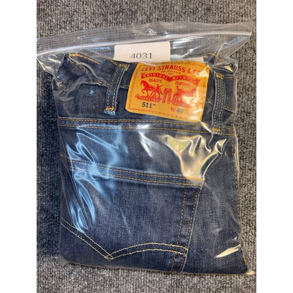 Levi's 511 Jeans Men's 40x30 Blue‎ Denim Medium Wash Red Tab Boho Straight Leg